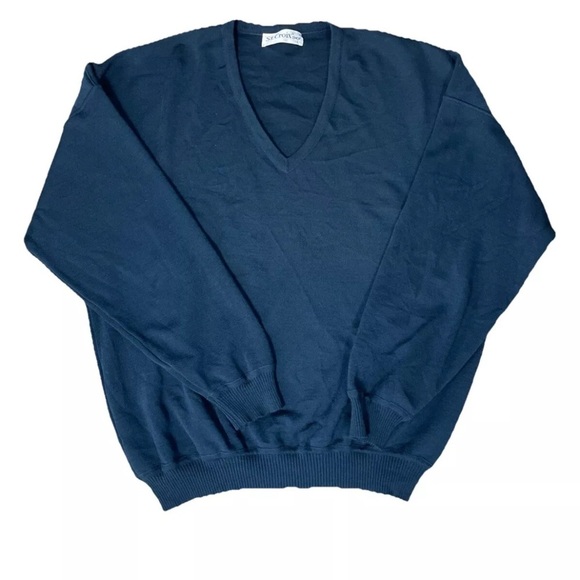 St Croix Sweater Mens Size Large Wool V Neck Long Sleeve Knit Casual USA Made - Picture 1 of 5